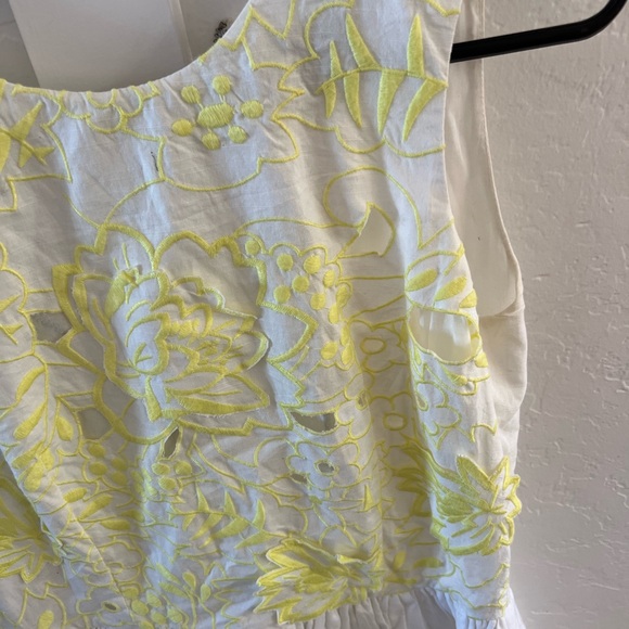 French Connection white and yellow A line dress - Picture 2 of 4